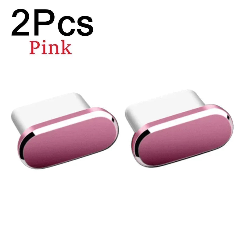 Metal Type-C Charging Port Dust Plugs - 2Pcs iPhone Accessories, Dust &amp; Liquid Protection