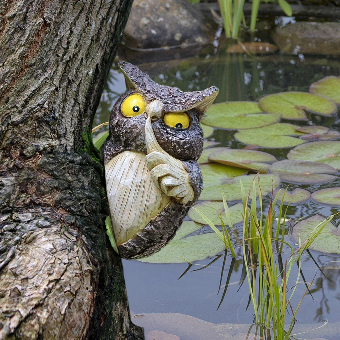 Owl Tree Hanging Ornament Resin Hide And Seek Owl Garden Decor For Yard And Patio Fall 2026 Trend Gift