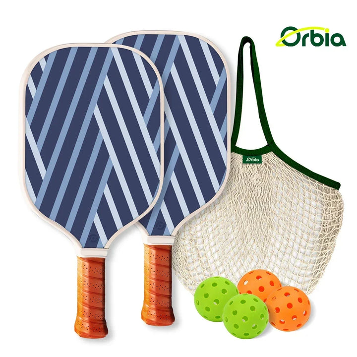 Pickleball Paddle Set with 2 Durable Paddles and 4 Outdoor Balls for Recreational Play - Lightweight and Comfortable