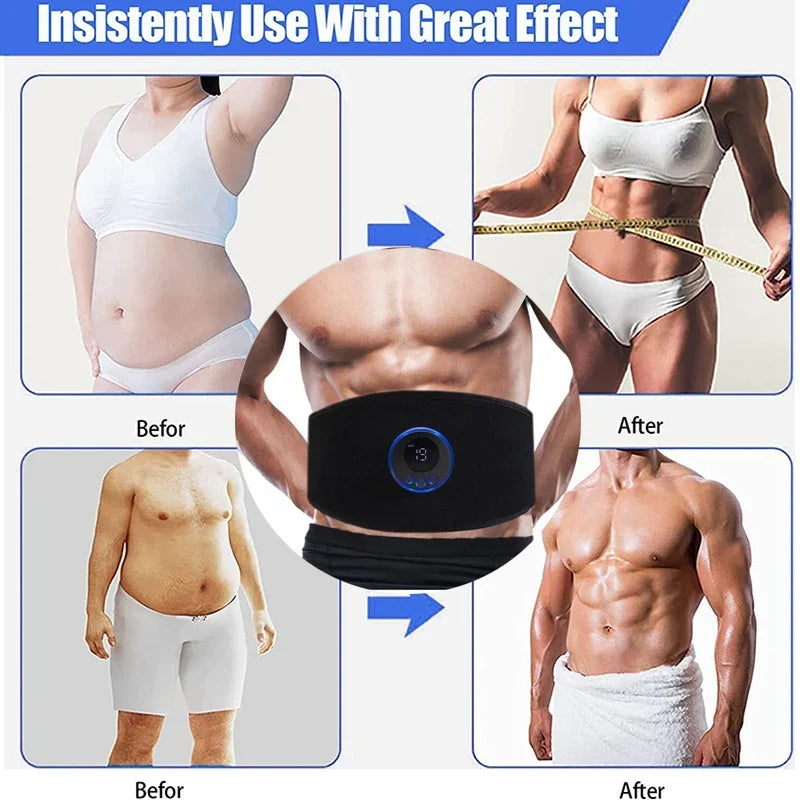 EMS Abdominal Trainer Slimming Belt – Muscle Stimulator Vibration Toning Waist Massager for Men Women 2026