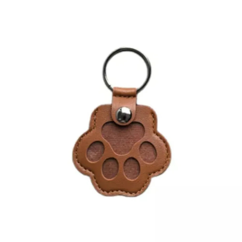 Pet Hair Keychain Paw Pendant PU Leather Hair Holder