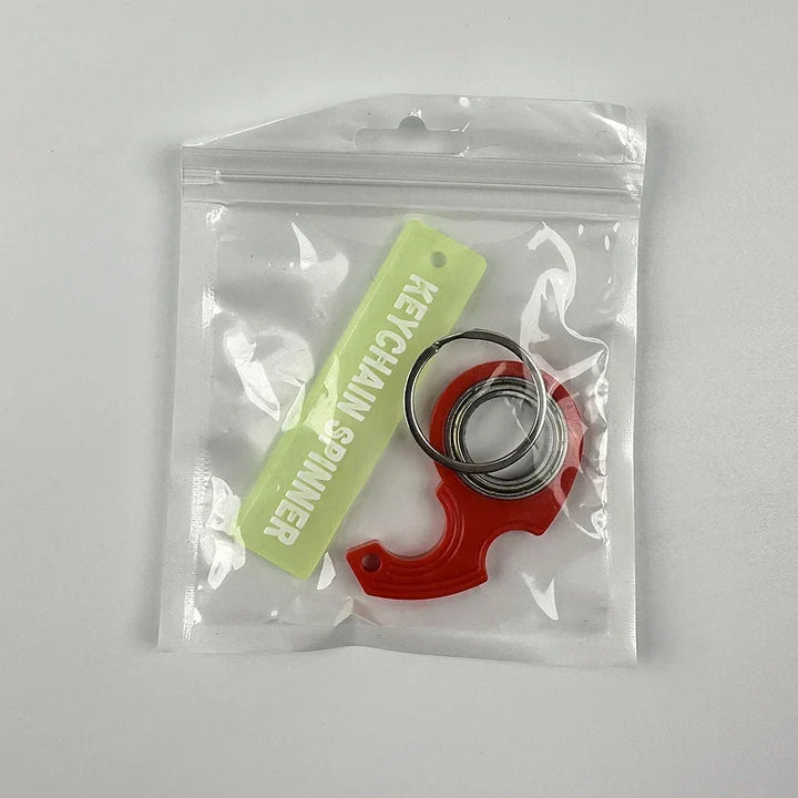 Metal Keychain Fidget Spinner Ring Stress Relief Toy