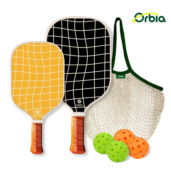 Pickleball Paddle Set for Family, Durable Glass Fiber with 13mm PP Core, Lightweight Outdoor Pickleball Equipment