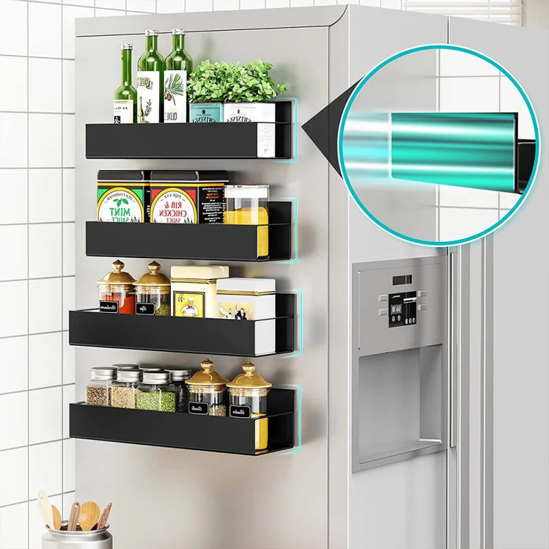 Magnetic Refrigerator Shelf Organizer Rack Space Saving