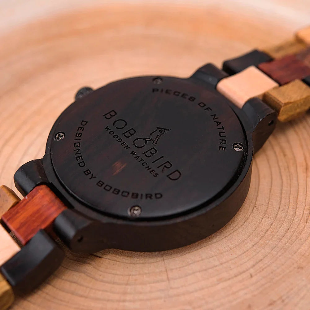 Wooden Couple Watches Handmade Quartz Date Unisex Display