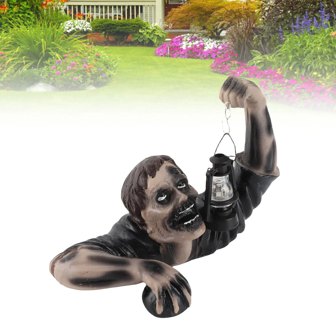 Zombie Garden Statue With LED Lantern Outdoor Horror Decor For Yard Patio Lawn Halloween 2026 Gift