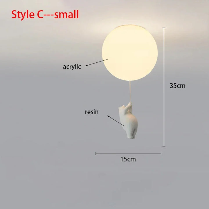 Ceiling Light Bear Cartoon Acrylic Spheres – Kids Room Chandelier, Nursery Decor, TikTok Viral 2026 Gift
