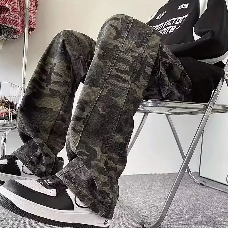 Oversized Men’s Cargo Jeans - Baggy Straight Denim Wear