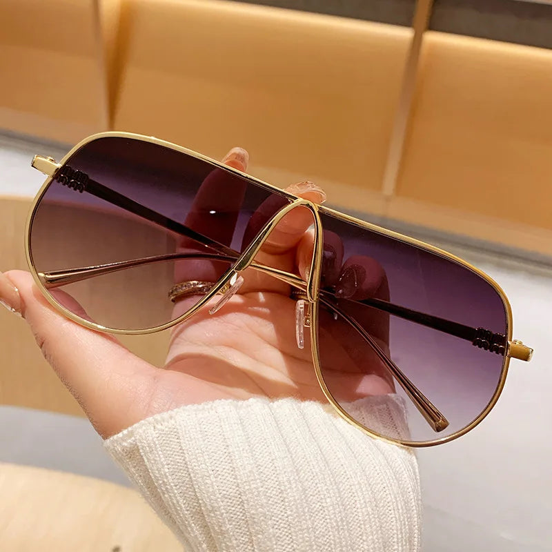Sunglasses Oversize Square Gradient Alloy Frames Vintage Driving Shades Fall 2026 Casual Everyday Look