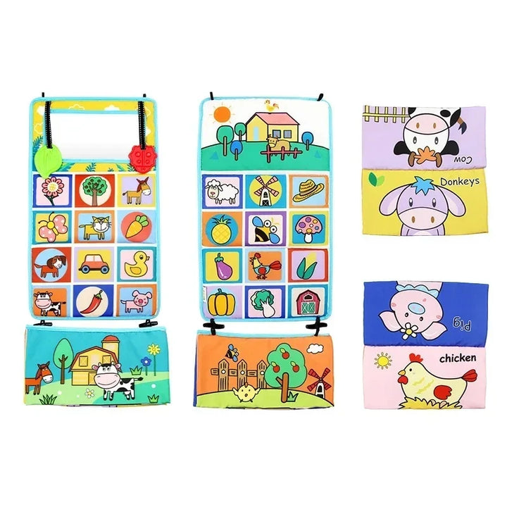 High Contrast Baby Tummy Time Pillow with Mirror, Teething Toy, and Crinkle Paper for Infants 0-6 Months