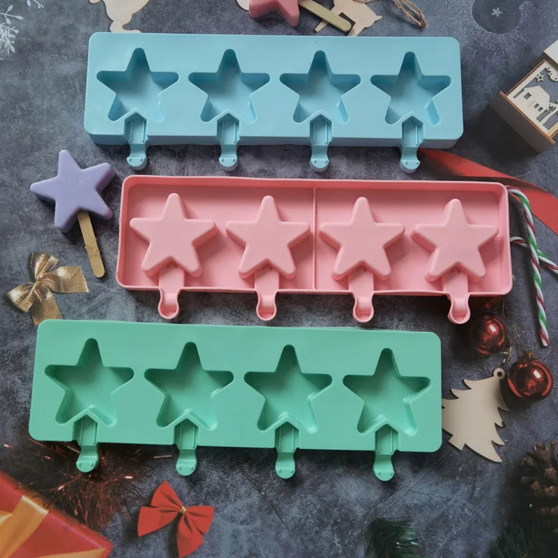 Star-Shaped Silicone Ice Cream Mold, Multi-Use Baking Tool for Ice Cream, Chocolate, Jelly, and Cake Pops
