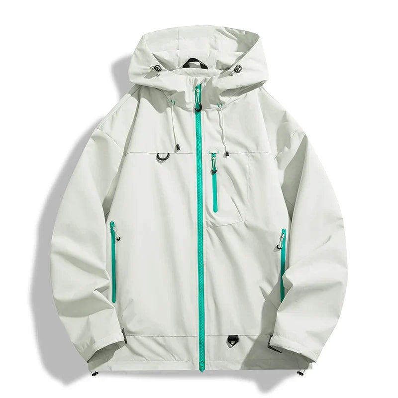 Waterproof Unisex Windbreaker - Hooded Single-Layer, Hiking