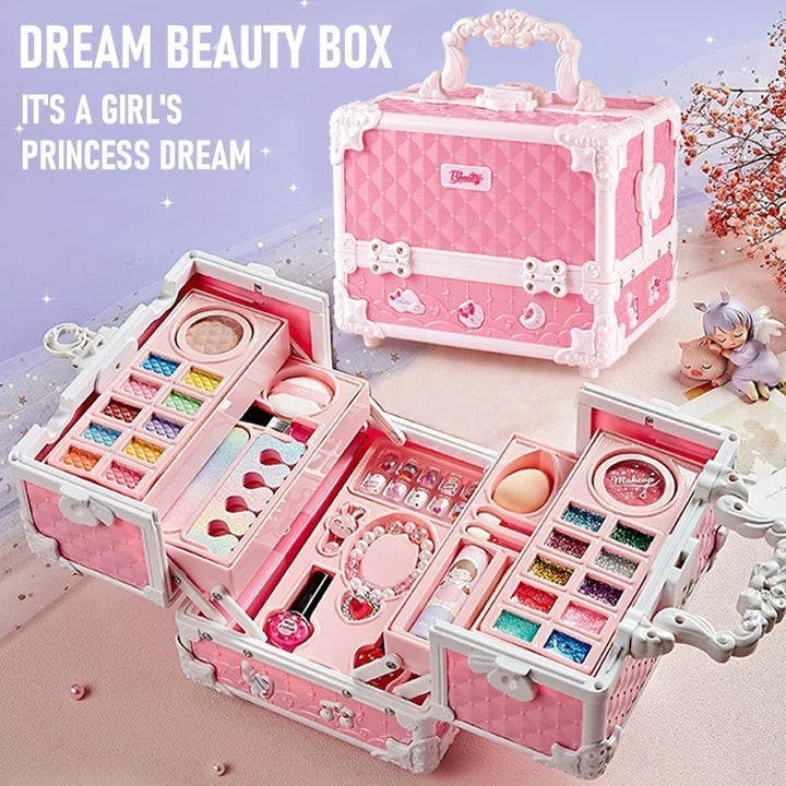 Kids Makeup Kit 49 Pcs Washable Cosmetic Case, Girls Toy Spa Set, Birthday Gift, Back To School 2025