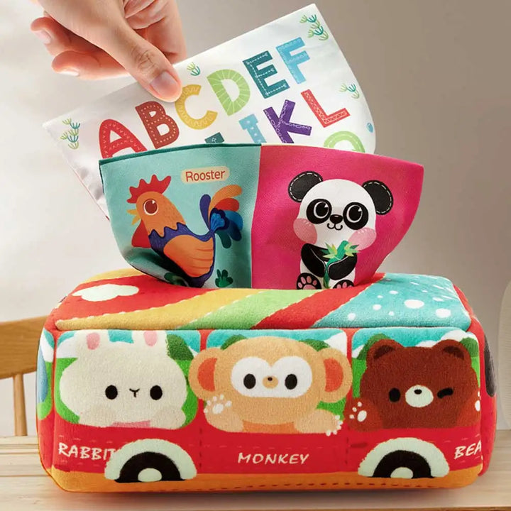 Montessori Cloth Tissue Box Toy Newborn Sensory Toys