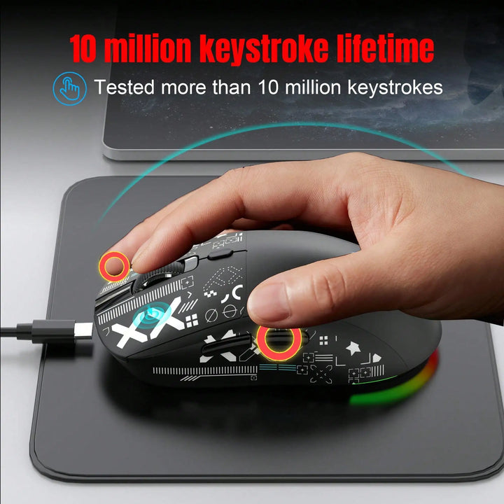 Gaming Mouse Wireless RGB 4000 DPI Rechargeable 650mAh