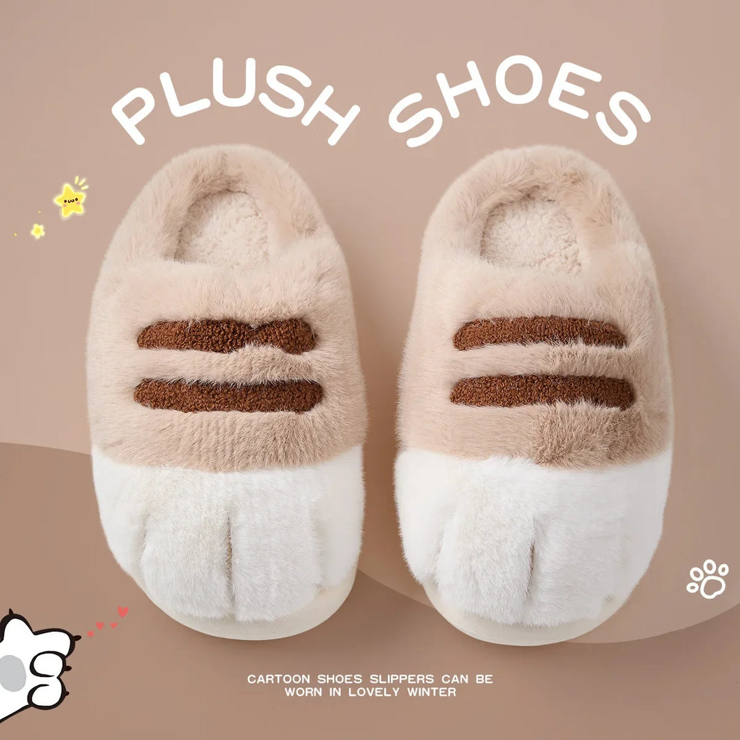 Soft Unisex Slippers For Kids - Cozy Cat Design, Plush Lining, Indoor Wear At Home