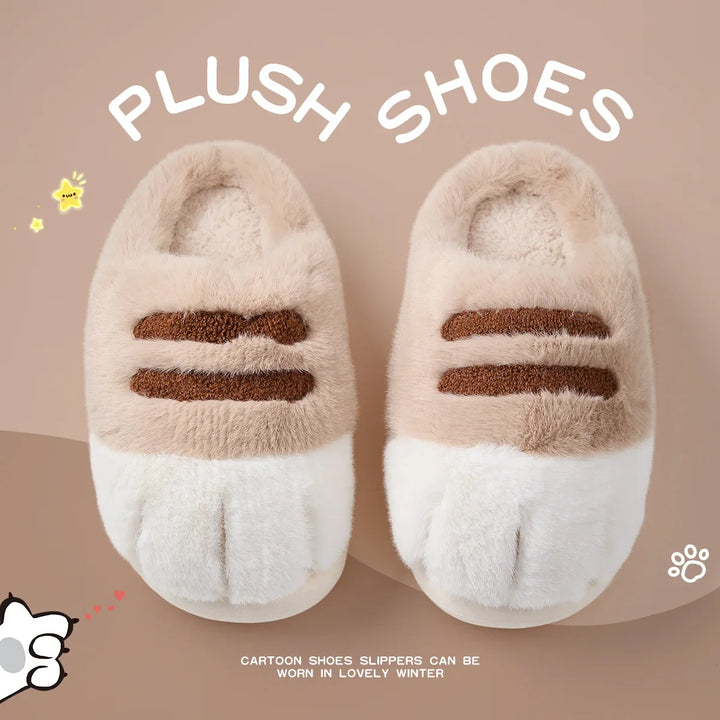 Soft Unisex Slippers For Kids - Cozy Cat Design, Plush Lining, Indoor Wear At Home