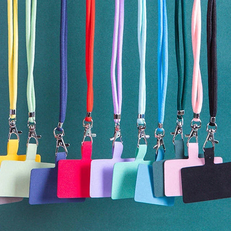 Adjustable Detachable Phone Lanyard with Card Holder &amp; Carabiner - 13 colours, Nylon Strap Accessory