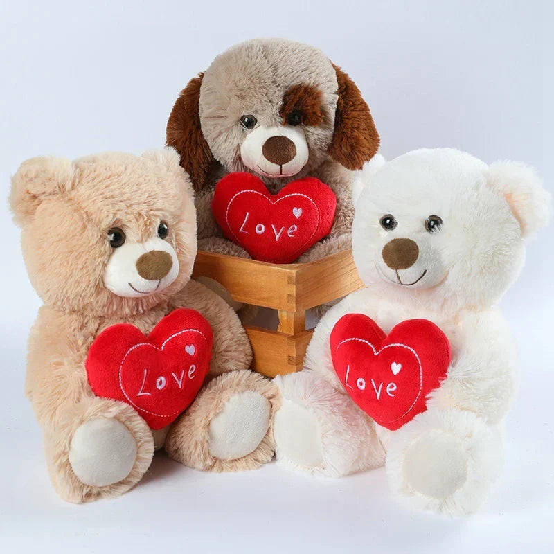 Teddy Bear Plush Toy Heart Hug Gift 2026 Valentine Gift For Kids Huggable Bear Soft Plush
