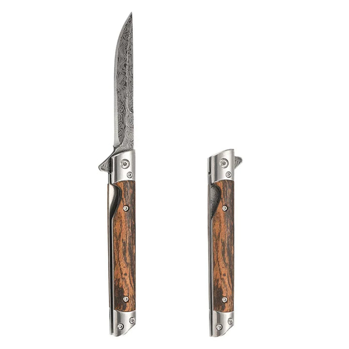Damascus Pattern Folding Pocket Knife Stainless Steel – Outdoor Camping Multi-Purpose EDC 2026