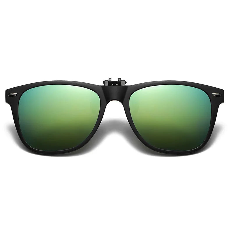Night Vision Clip-On Sunglasses – Polarized Photochromic UV Anti-Glare Driving Goggles, Vintage Square Style, Fall 2025 Safe Driving