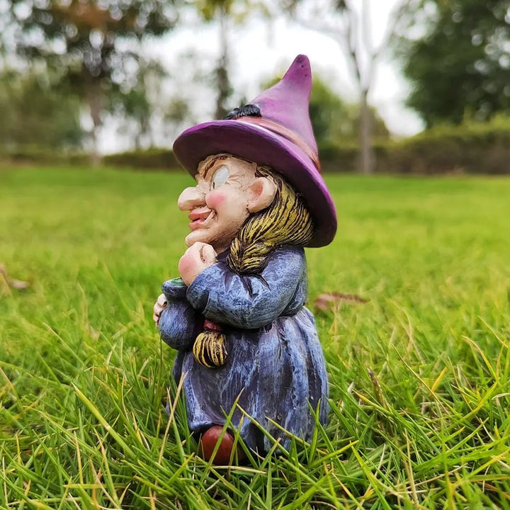 Resin Witch Statue Waterproof Garden Gnome Figurine Indoor Outdoor Halloween Decor 2026 Gift Idea