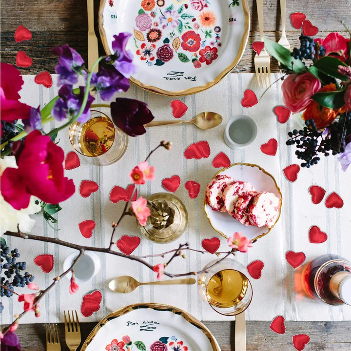 Heart Confetti Padded Fabric Hearts 200Pcs Red Valentine 2026 Table Decor For Wedding Party