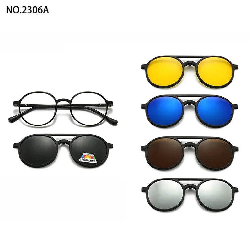 Magnetic Clip Sunglasses Interchangeable Lens Set 5 Lenses Polarized Prescription Ready Summer 2026 Gift