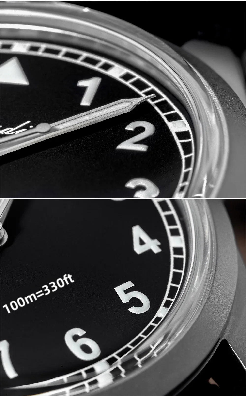Waterproof Diver Quartz Watch Luminous Hands, Nylon Strap, 100m Water Resistance
