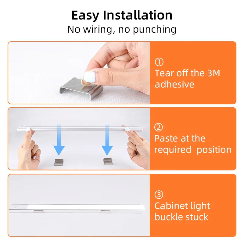 Wireless LED Motion Sensor Cabinet Light – Dimmable Type-C Rechargeable Night Lamp for Closet Kitchen 2026
