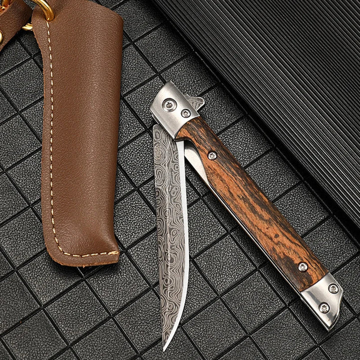Damascus Pattern Folding Pocket Knife Stainless Steel – Outdoor Camping Multi-Purpose EDC 2026