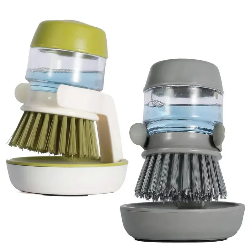 Household Cleaning Brush with Soap Dispenser and Holder - Essential Kitchen Tool