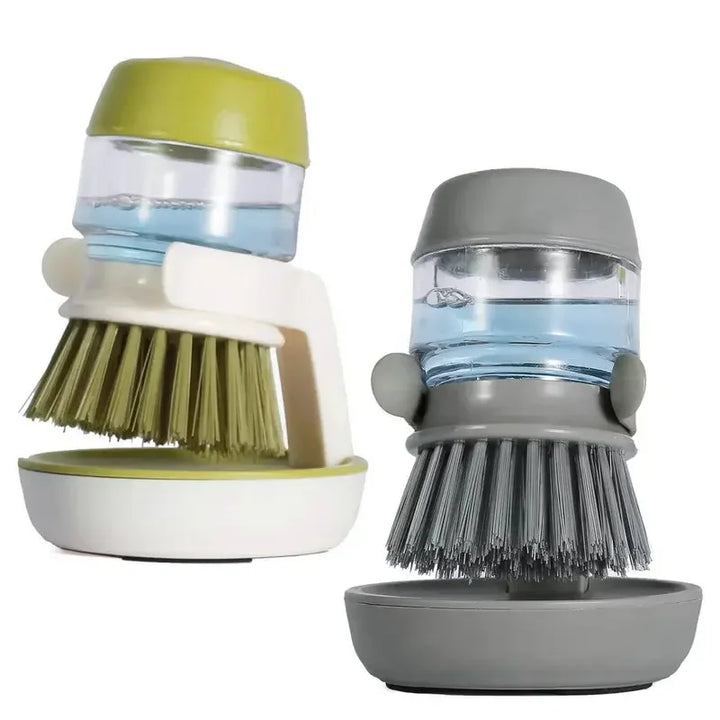 Household Cleaning Brush with Soap Dispenser and Holder - Essential Kitchen Tool