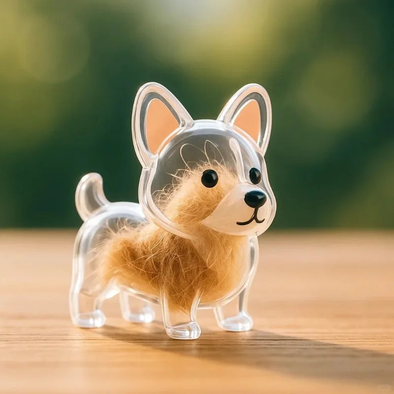 Dog Hair Keepsake Keychain Pendant Clear Resin Charm