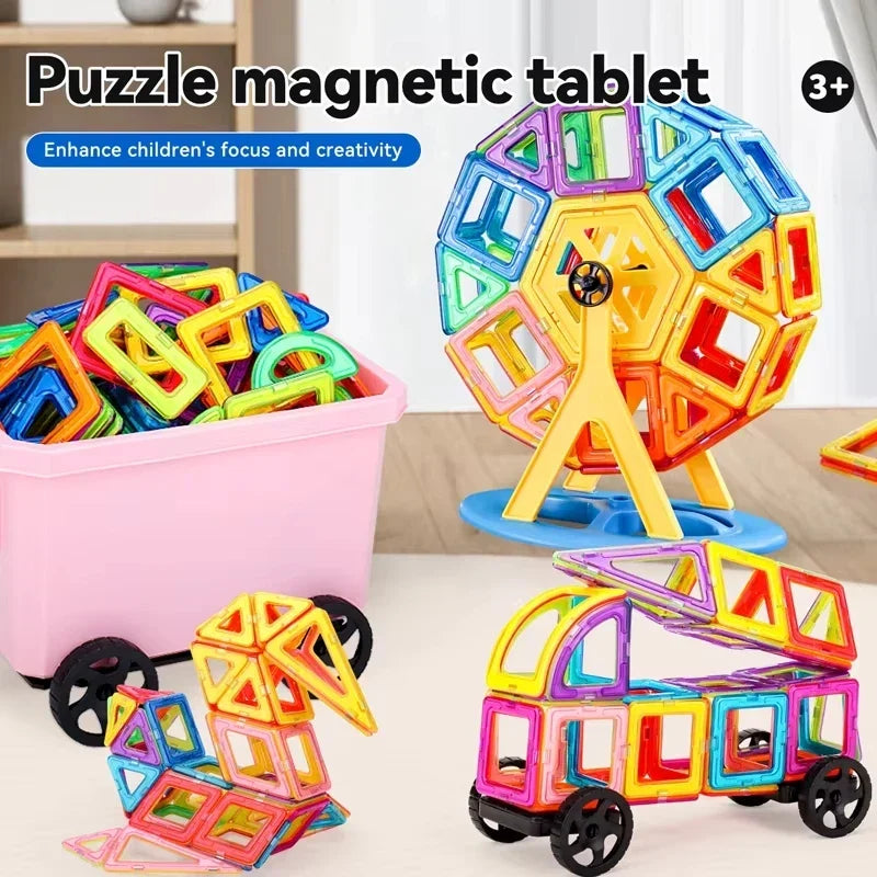 Magnetic Building Blocks Set for Kids, 30-168PCS Educational Magnetic Tiles for Creative Learning and Imaginative Play