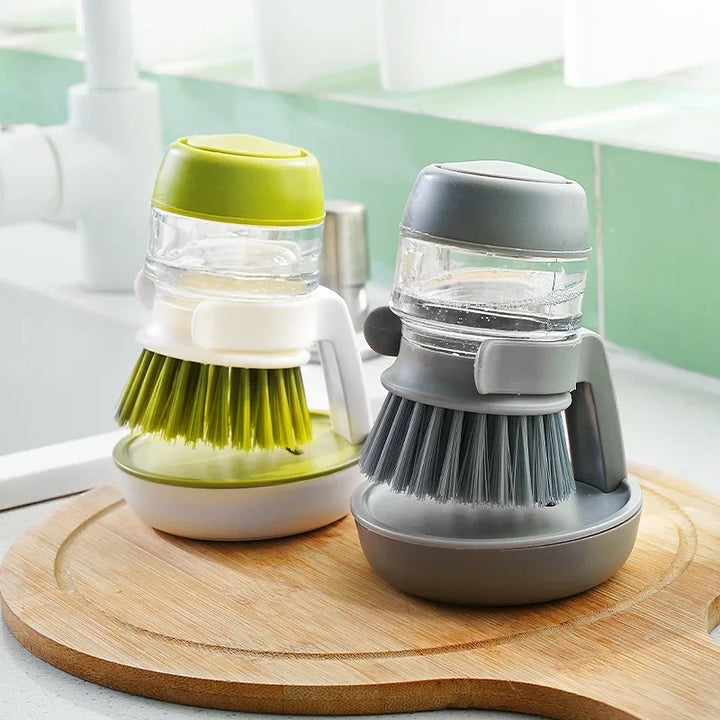 Household Cleaning Brush with Soap Dispenser and Holder - Essential Kitchen Tool