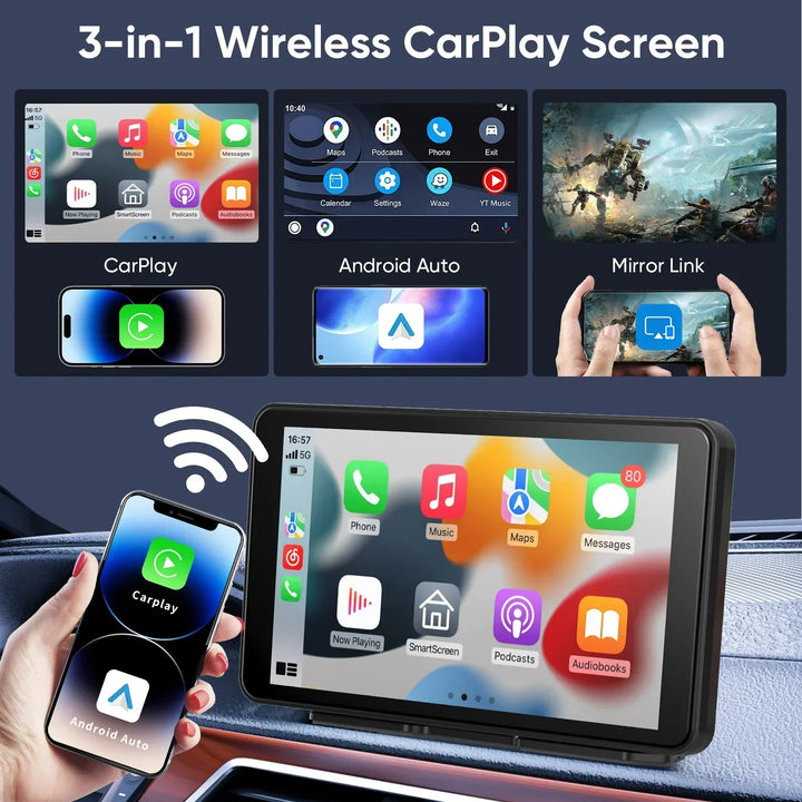 CarPlay Screen Universal Wireless CarPlay And Android Auto Car Stereo Head Unit With Mirror Cast WiFi Fall 2025
