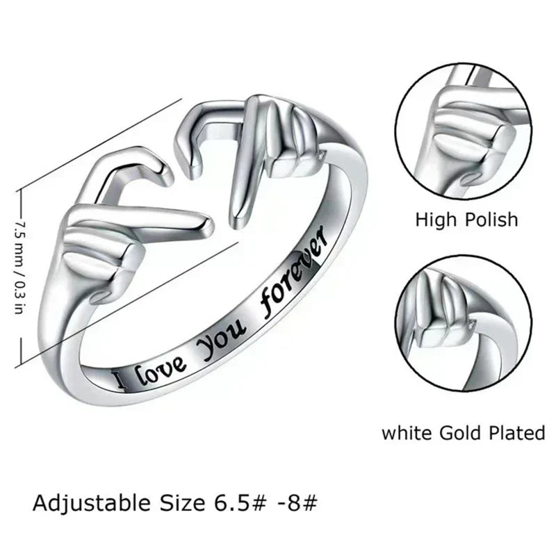 Heart Ring Hollow Double Layer Open Adjustable Ring Romantic jewellery Gift 2026 Valentine Gift Trend