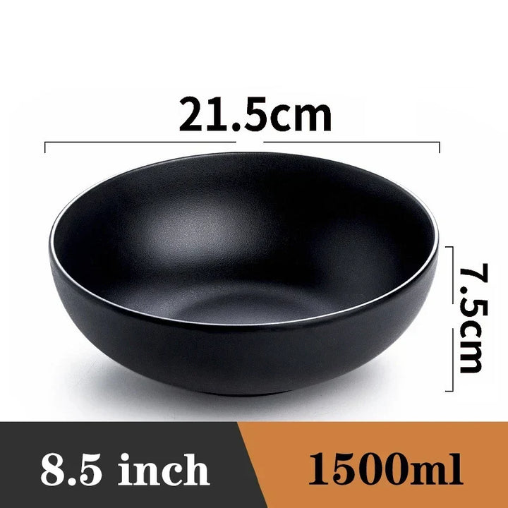 Ramen Bowl Black Plastic Japanese Style Noodle Bowl