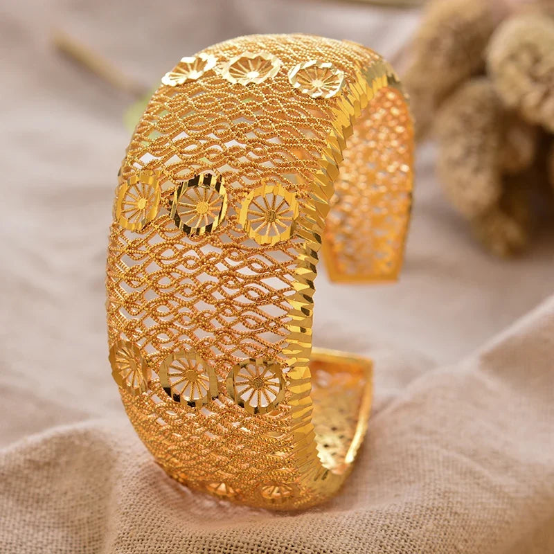 Gold Plated Bangles Luxury Arabic Wedding Bracelet