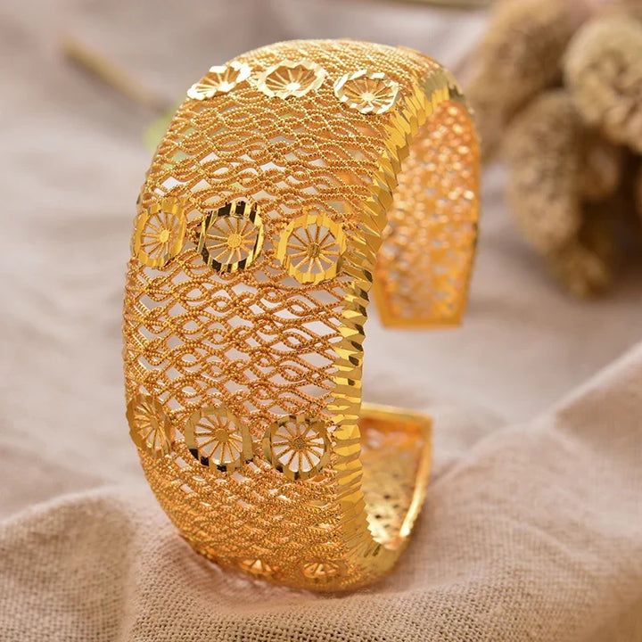 Gold Plated Bangles Luxury Arabic Wedding Bracelet