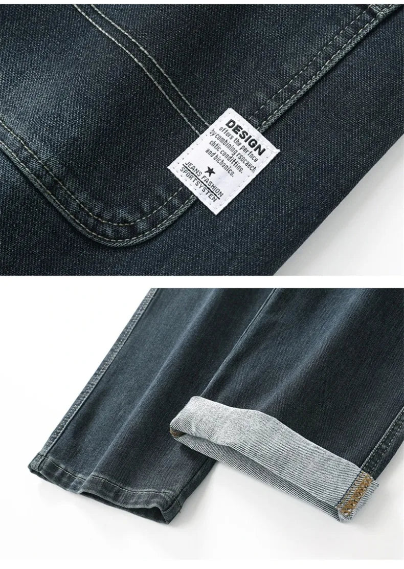Stretchy Men’s Jeans - Wide Leg, Cotton, Business Casual