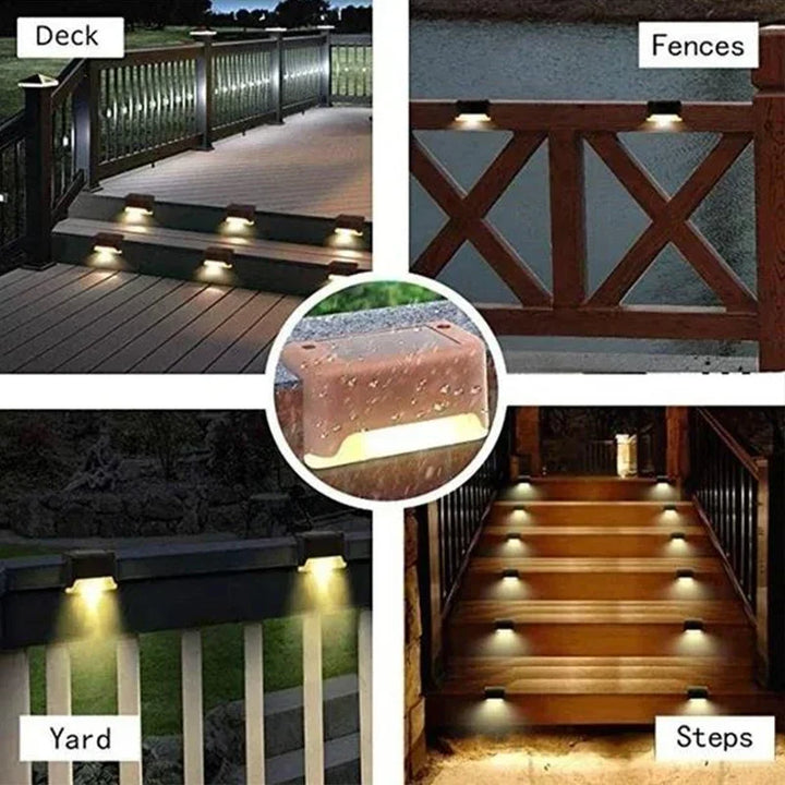 Solar Deck Lights Outdoor Waterproof LED Fence Lights for Patio Stairs Pathway Fall 2026 Eco Friendly