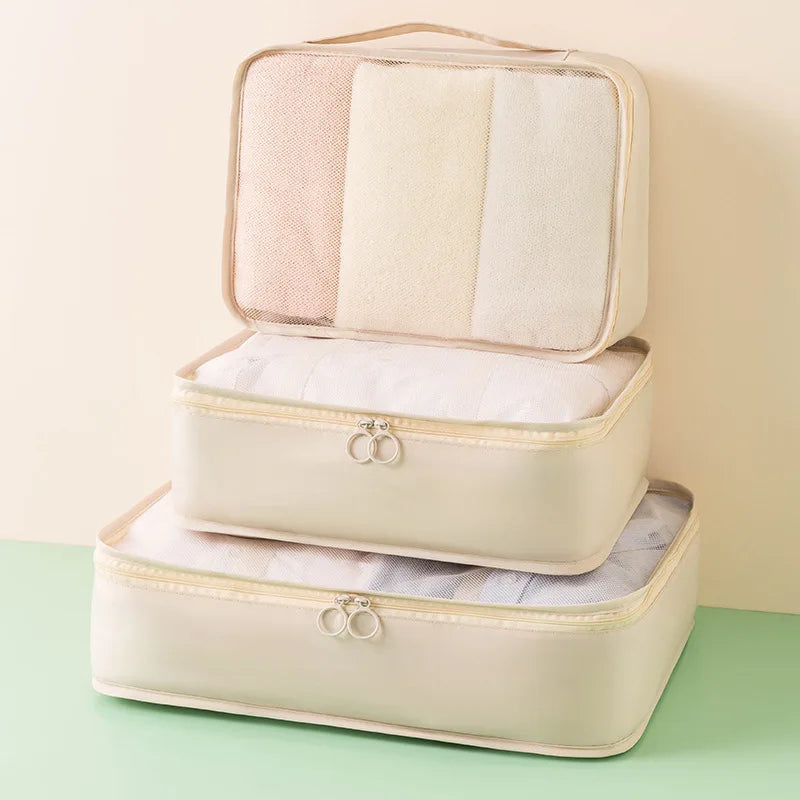 Travel Storage Bag Set - Large Capacity Luggage Organizer for Clothes and Shoes Packing