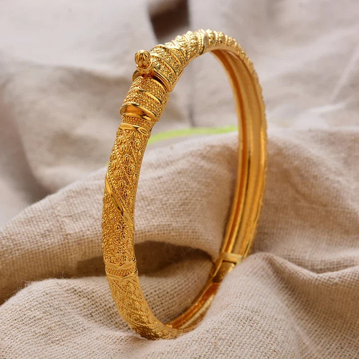 Gold Plated Bangles Luxury Arabic Wedding Bracelet