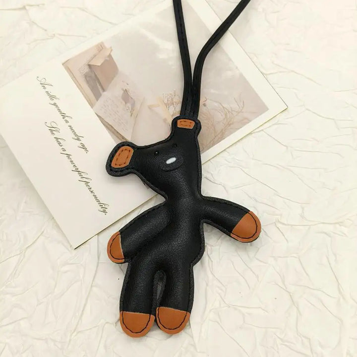 Bear Keychain PU Leather Mini Bag Charm Cute Gift Accessory