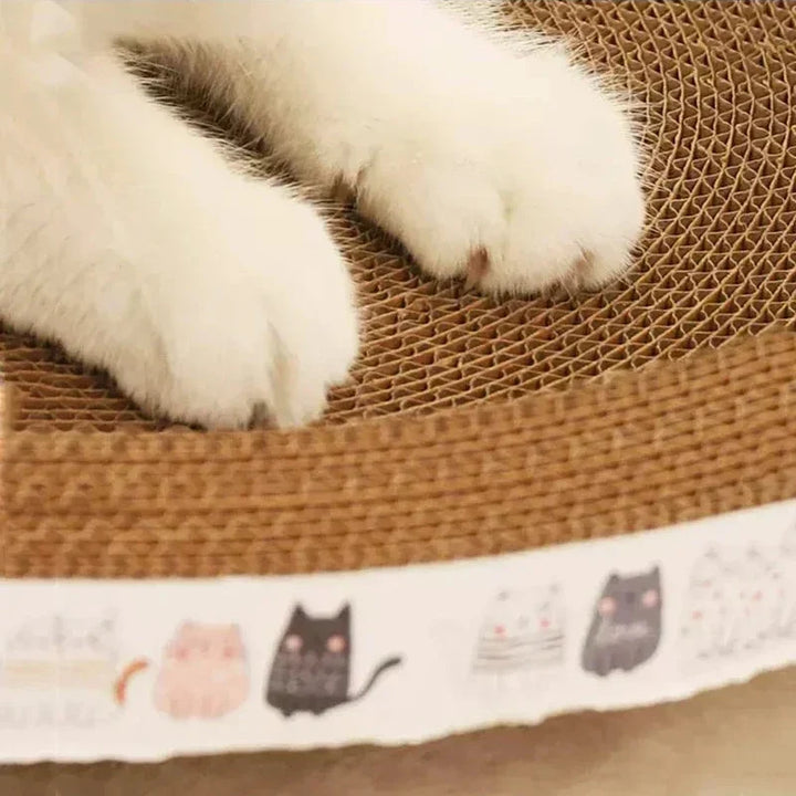 43cm Corrugated Cat Scratcher - Round Oval Grinding Toy, Wear-Resistant Bed Nest for Cats