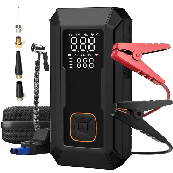 Jump Starter With Air Pump 6 In 1 Car Battery Booster 5000A Peak 150 PSI Tire Inflator 400LM LED Light Fall 2025 Prep