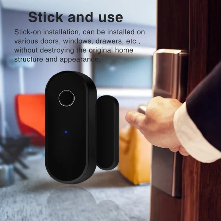 Tuya Smart Zigbee Door Sensor - Black Window Detector for Home Security System with Smart Life APP