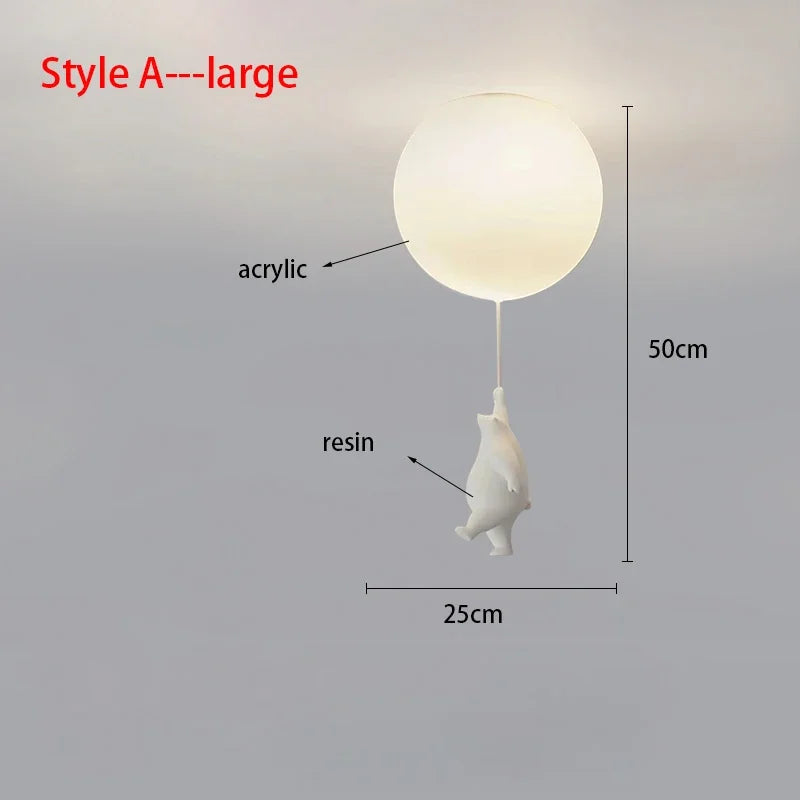 Ceiling Light Bear Cartoon Acrylic Spheres – Kids Room Chandelier, Nursery Decor, TikTok Viral 2026 Gift